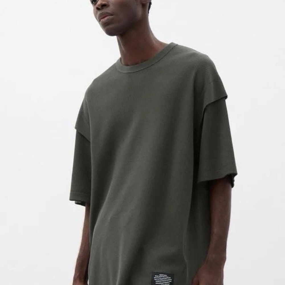 GU (Uniqlo) x Undercover Jun Takahashi Dry Waffle 1/2 Sleeve T-shirt NWT Green